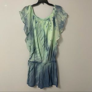 GYPSY 05 aquamarine watercolor silk dress